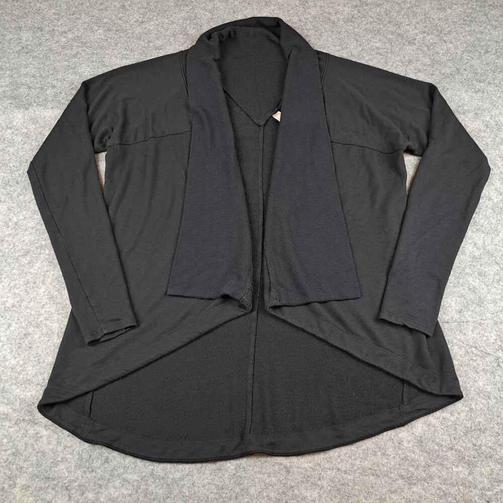 Athleta Sweater Womens Small Black Open Front Cardigan Pranayama Restore Wrap